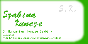 szabina kuncze business card